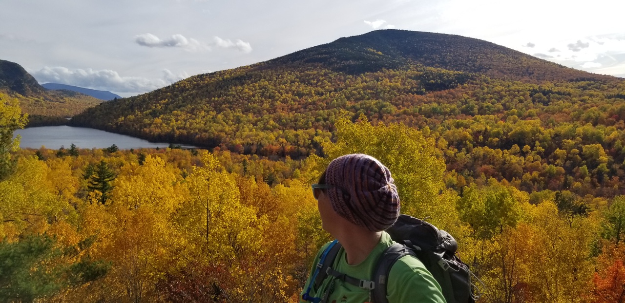 Chickpea hiking above South Branch Pond