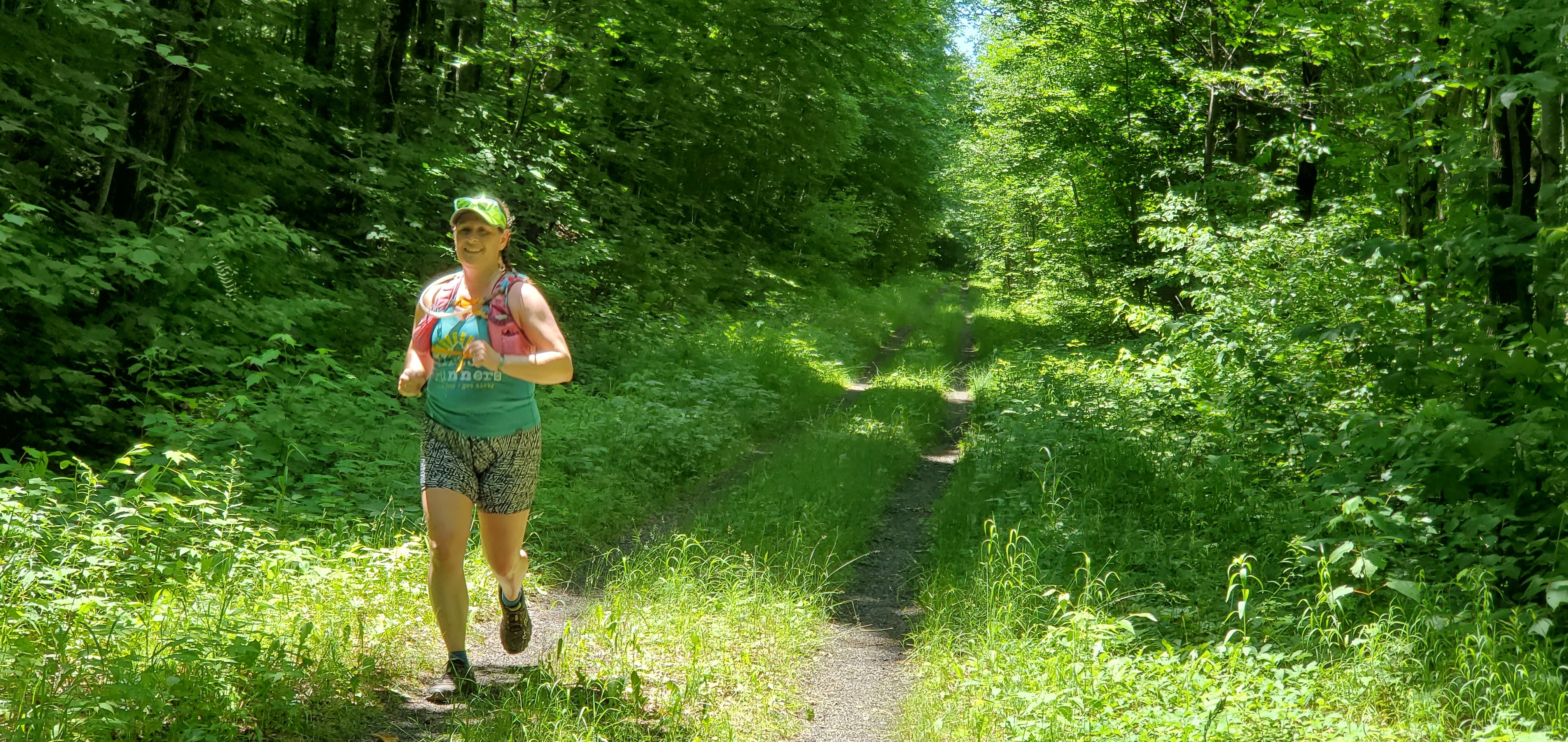 Chickpea trail running through the woods