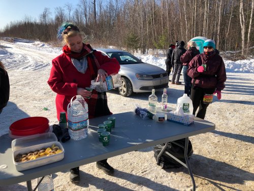 Mile 2: water, energy balls and hooch!