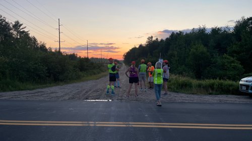 Watching the sun set as we wait for our runners at the exchange for Leg 3.