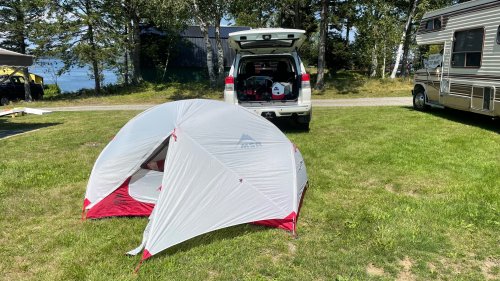 We camped in Eastport so we could sleep immediately.