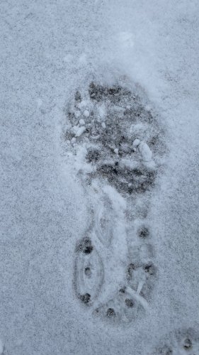 You can see where the heel screws really provided good grip in the snow.