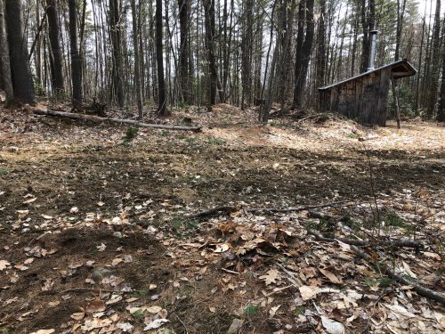 Ruts and debris where the singletrack crosses the nordic trail.