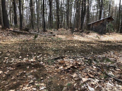 Ruts and debris where the singletrack crosses the nordic trail.